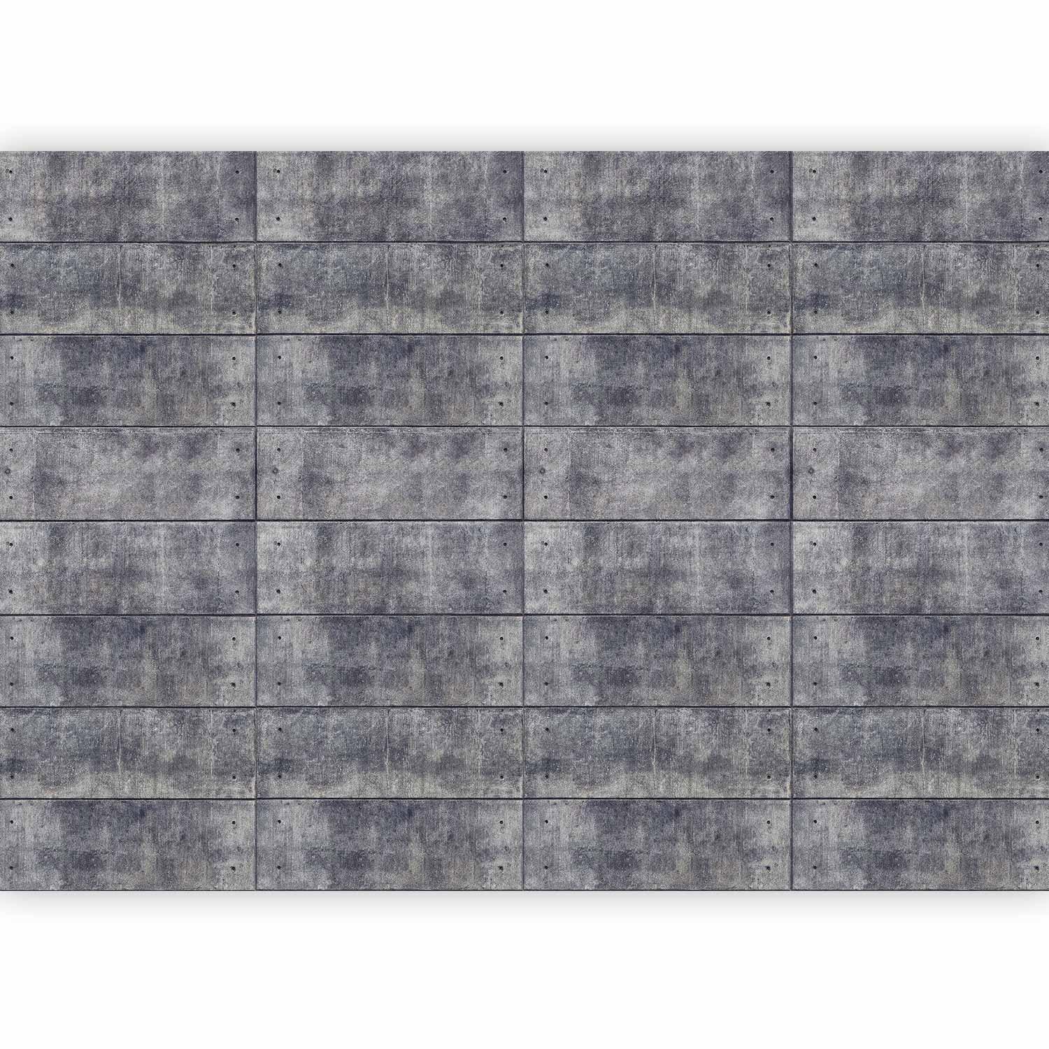 Fototapete - Grey fortress - background with regular rectangles with concrete texture Artgeist