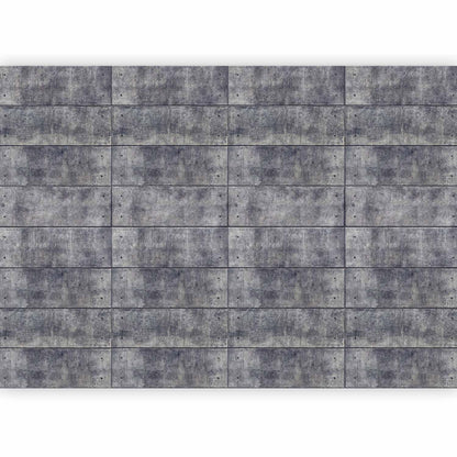 Fototapete - Grey fortress - background with regular rectangles with concrete texture Artgeist