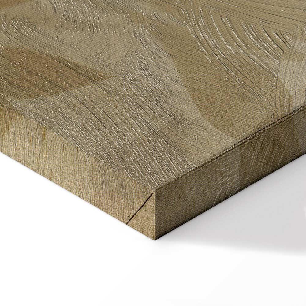 Leinwandbild - Botanical Motif with Leaves and Vines in Sand Colors