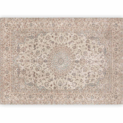 Fototapete - Sand carpet - worn Persian carpet with rich decorative motifs