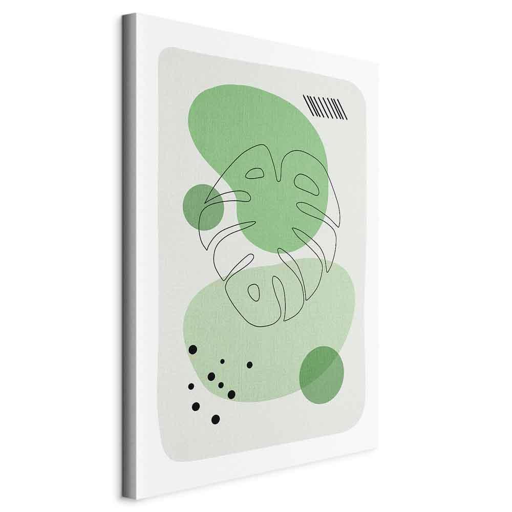 Leinwandbild - Green Aesthetics of Monstera (1 Part) Vertical