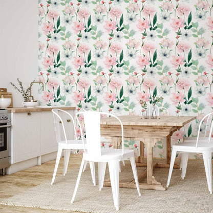 Tapete - Peonies on white background