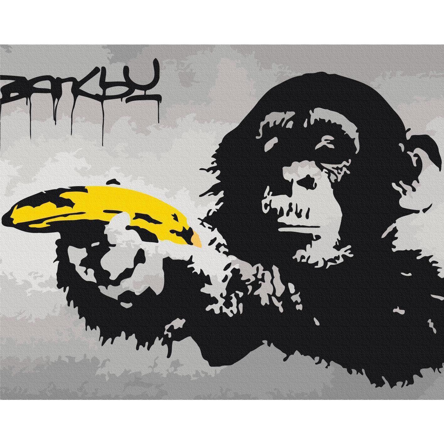 Malen nach Zahlen - Monkey (Banksy Street Art Graffiti)