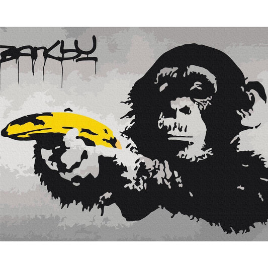 Malen nach Zahlen - Monkey (Banksy Street Art Graffiti)