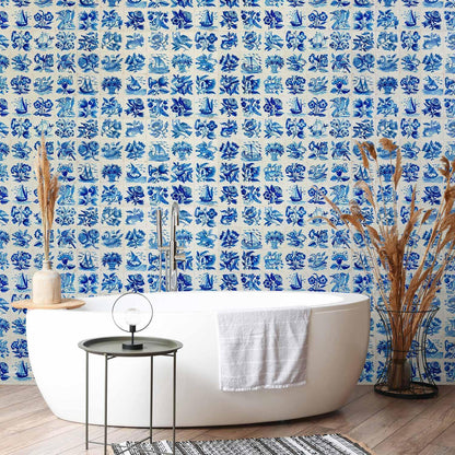 Fototapete - Azulejos tiles – traditional Portuguese ceramic tiles