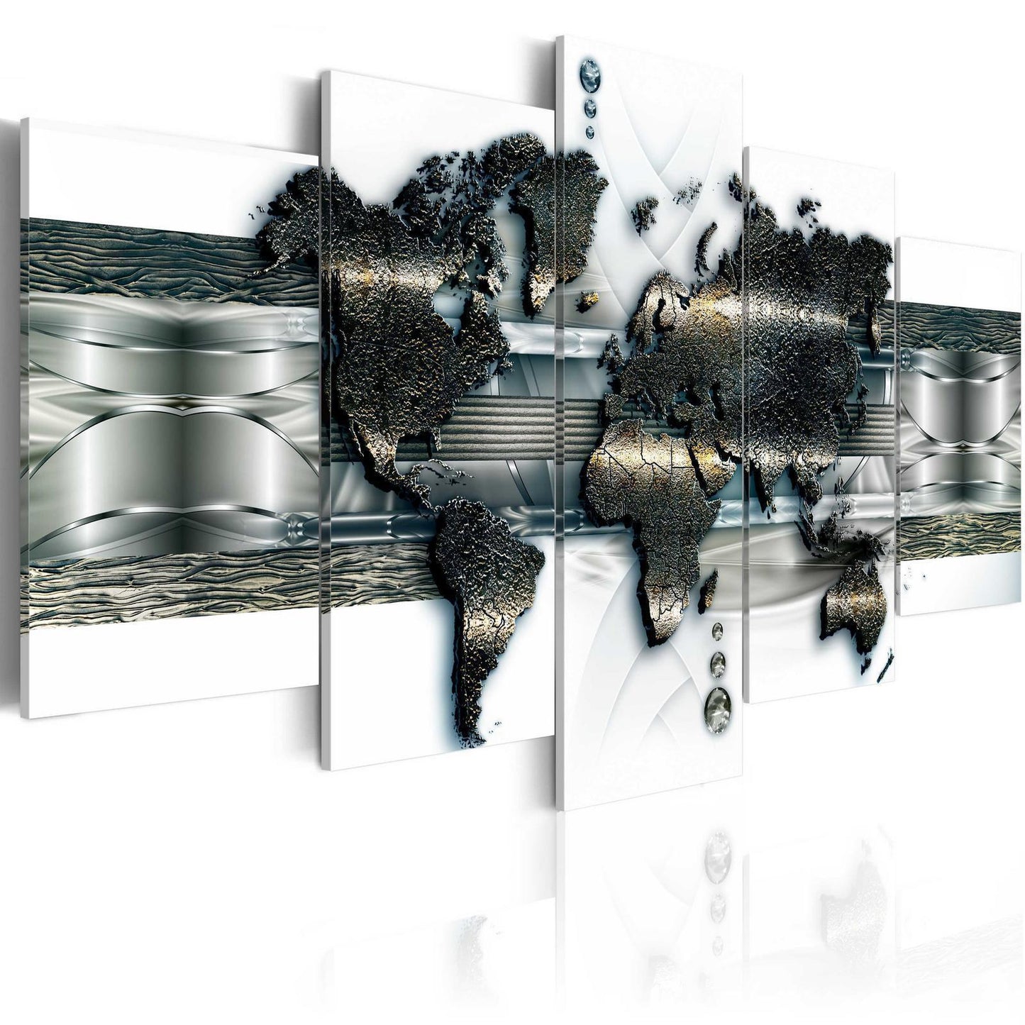 Leinwandbild - Metal World Map
