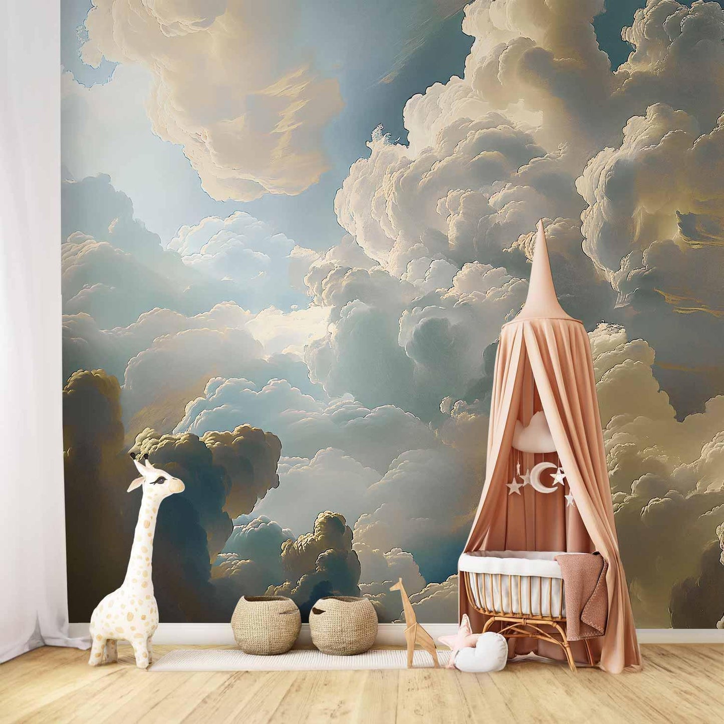 Fototapete - Sun and Shadows: A Theatrical Display of Nature High Above the Earth