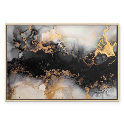 Leinwandbild - Golden explosions – abstract pattern inspired by marble