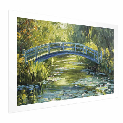 Poster - Impressionist bridge - painting of a bridge against a picturesque background