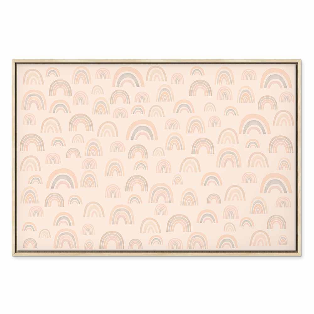 Leinwandbild - August Sky - Various Sizes of Rainbows in Calm Colors