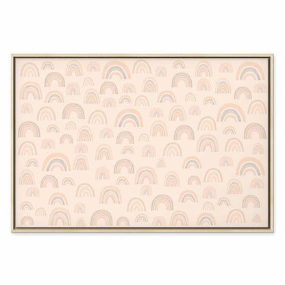 Leinwandbild - August Sky - Various Sizes of Rainbows in Calm Colors