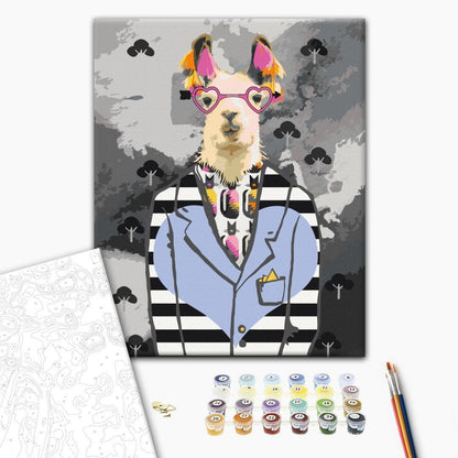 Malen nach Zahlen - Crazy Alpaca