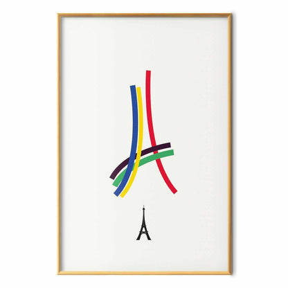 Poster - Eiffel Tower - Colored Graphic - Abstraction