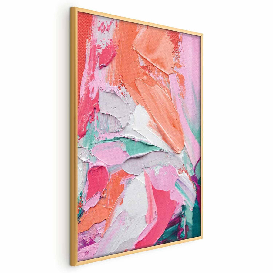 Poster - Pink Palette - vibrant shades of pink, orange, and green on canvas Artgeist
