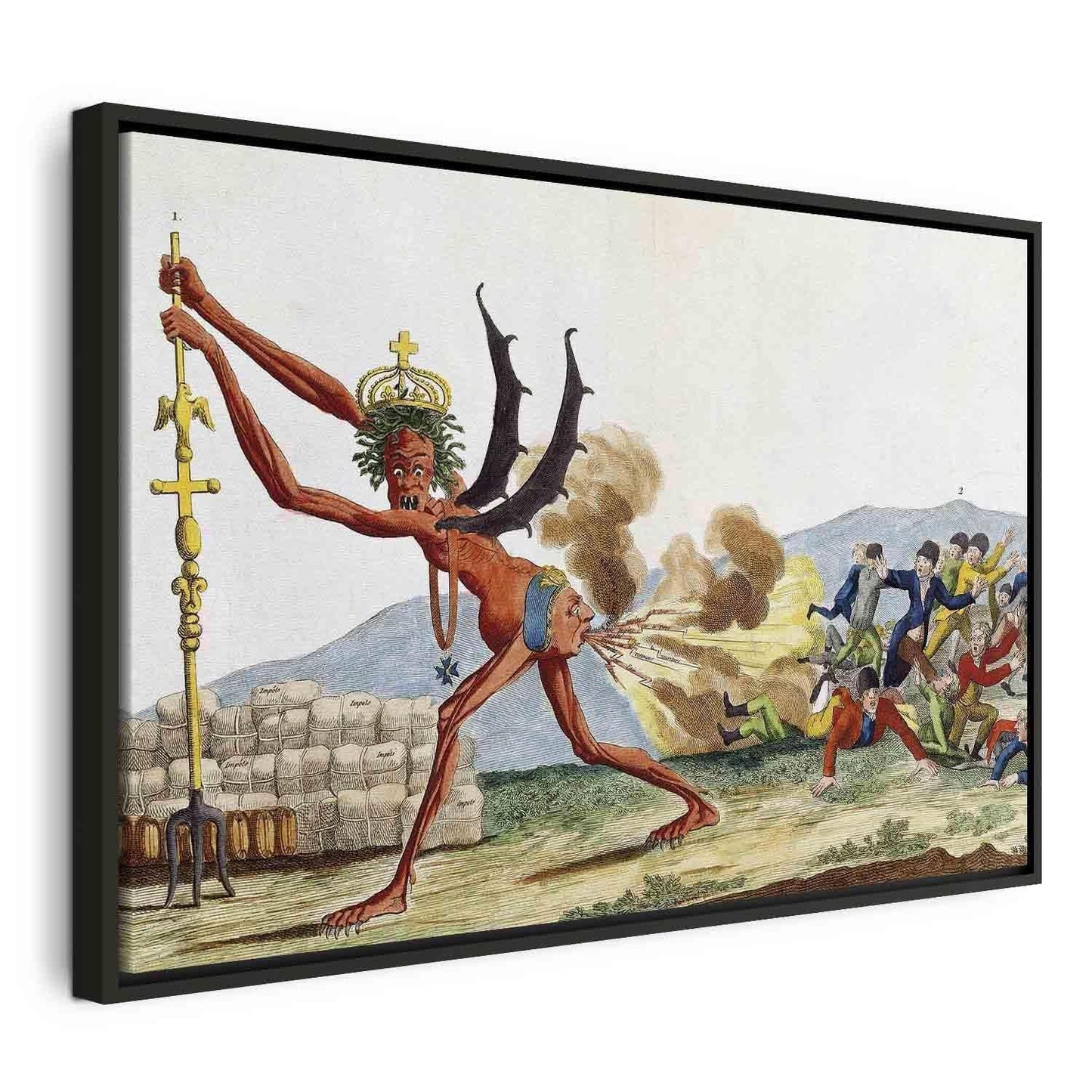 Leinwandbild - Caricature of the English Government (Jacques-Louis David) Artgeist