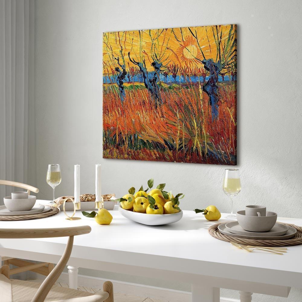 Leinwandbild - Vincent van Gogh – Willows at Sunset