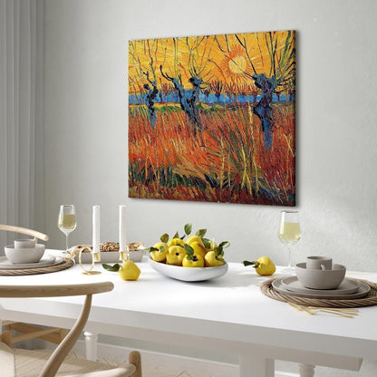 Leinwandbild - Vincent van Gogh – Willows at Sunset