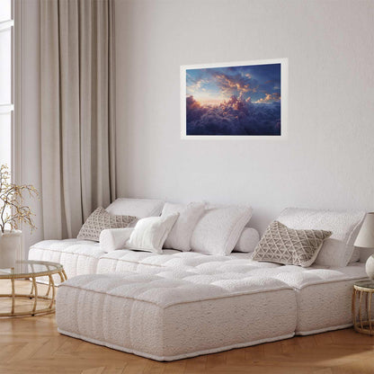 Poster - Sun in Hiding: The Golden Face of the Sky Over the Cloudy Sea Artgeist