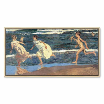 Leinwandbild - Joaquín Sorolla y Bastida – Running along the Beach