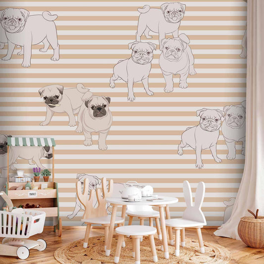 Fototapete Playful Dogs – Verspielte Hunde für fröhliche Räume