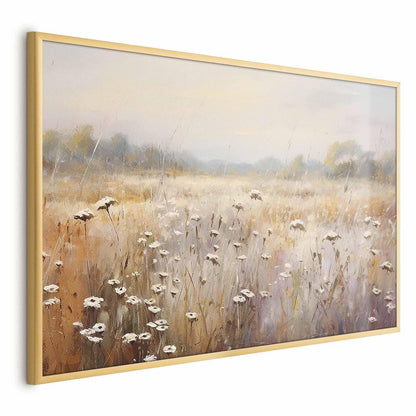 Poster - Impressionist meadow – field landscape in a pastel colour palette