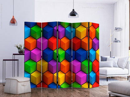 Paravent - Colorful Geometric Boxes II Artgeist