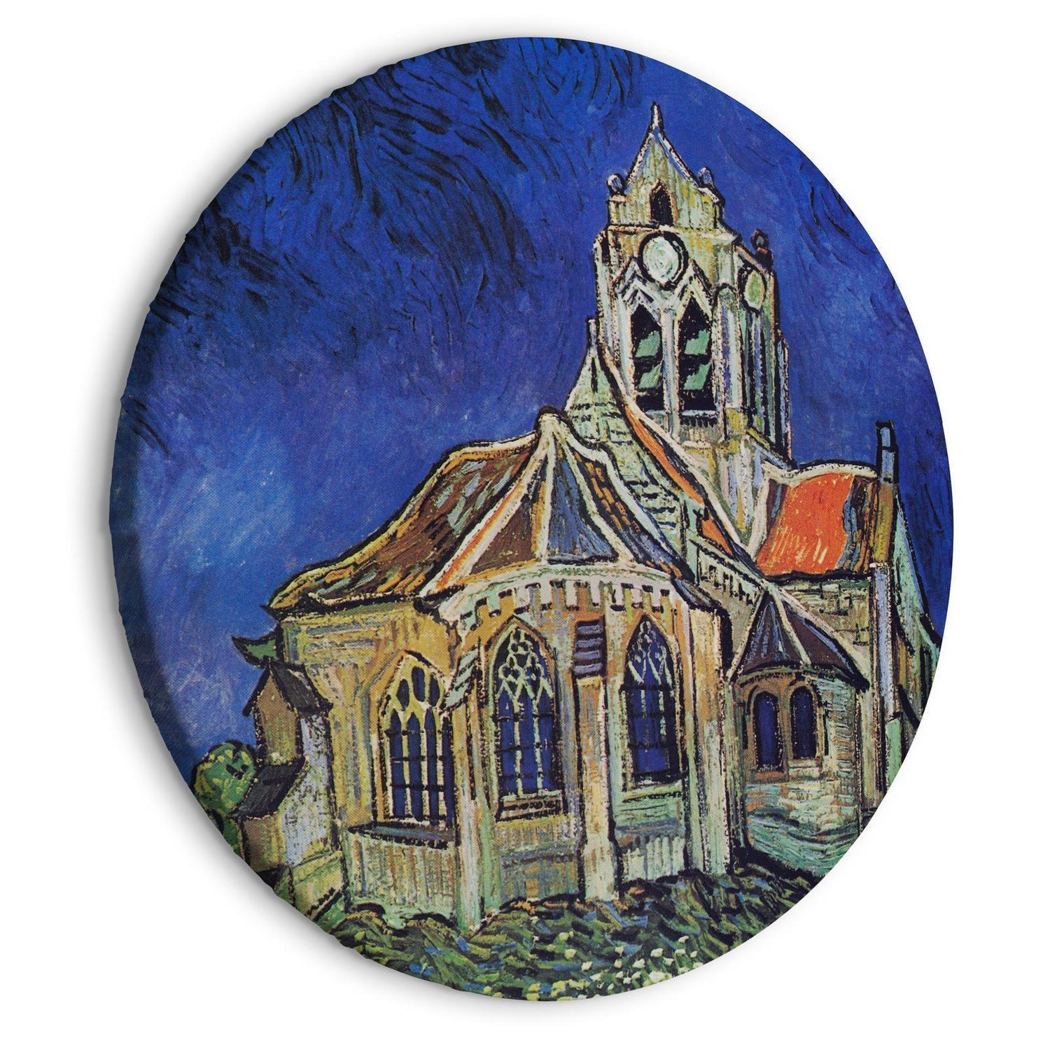 Rundes Bild - Die Kirche von Auvers (Vincent van Gogh) Artgeist