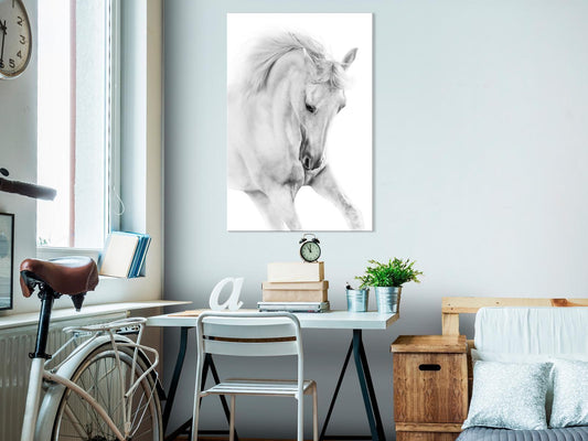 Wandbild „Weißes Pferd“ – 1-teilig, Vertikal