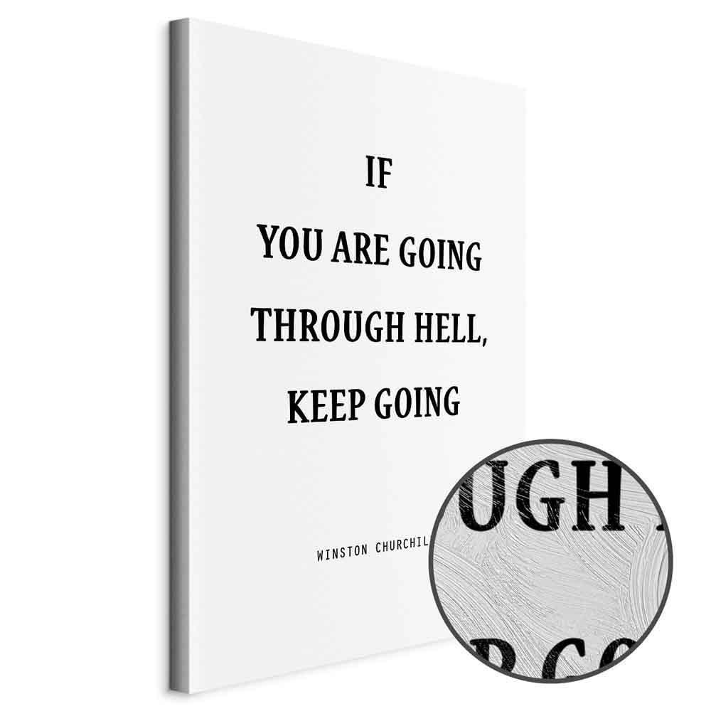 Leinwandbild - Power of Words (1-part) - Winston Churchill's Motivational Quote