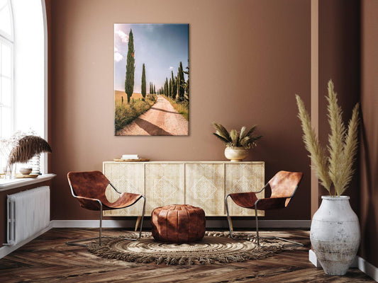 Leinwandbild - Italian cypresses (1 Part) Vertical