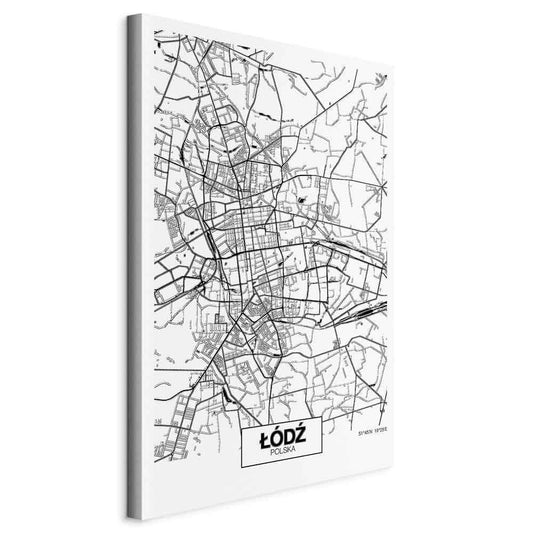 Leinwandbild - City Plan: Lodz (1 Part) Vertical