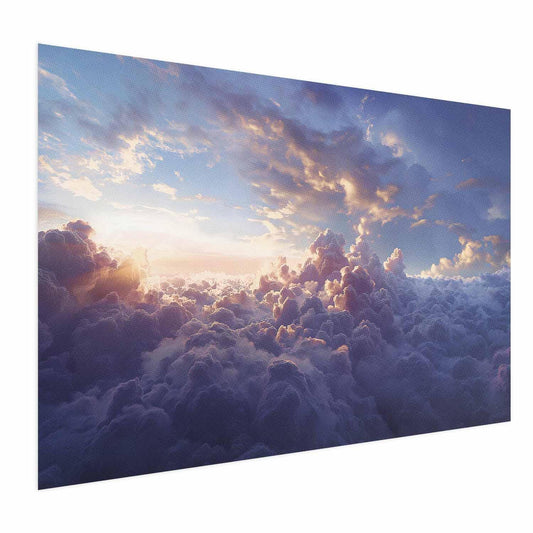 Poster - Sun in Hiding: The Golden Face of the Sky Over the Cloudy Sea Artgeist