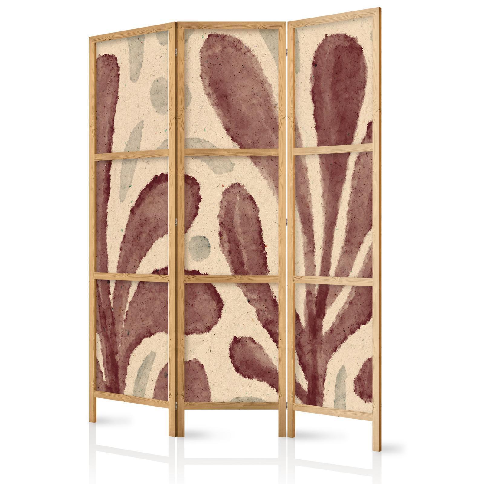 Japanischer Paravent - Waving Leaves - Irregular Plant Shapes in the Style of Matisse Artgeist