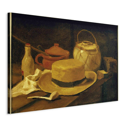 Leinwandbild - Still life with yellow straw hat (Vincent Van Gogh) Artgeist