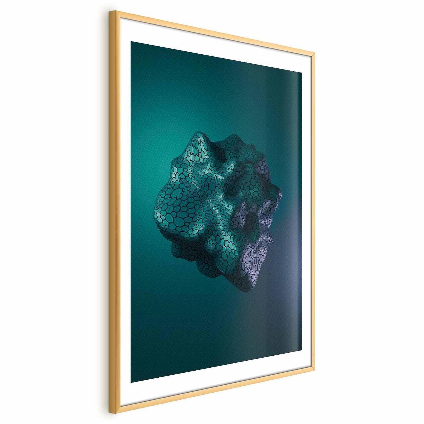 Modern framed poster with abstract geometric design, perfect for interior decor.