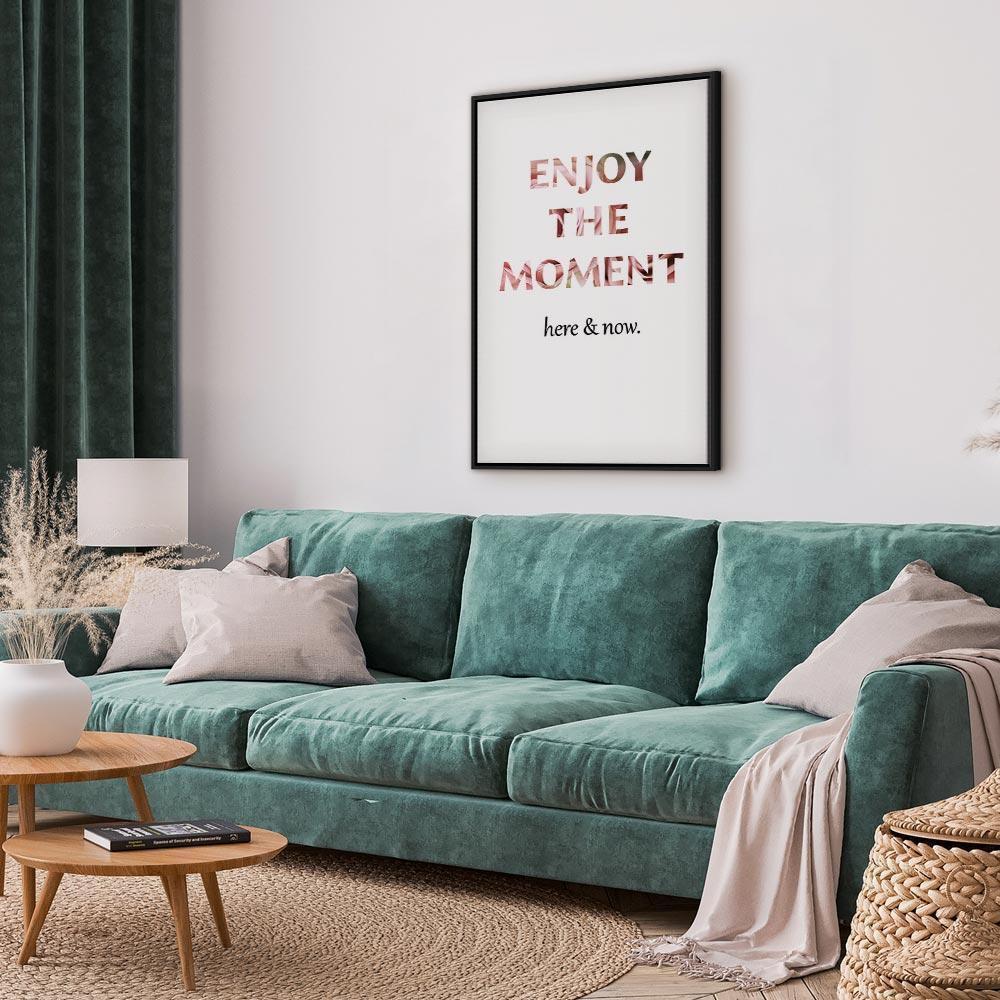 Leinwandbild - Unique Moment (1-part) - English Text on White Background