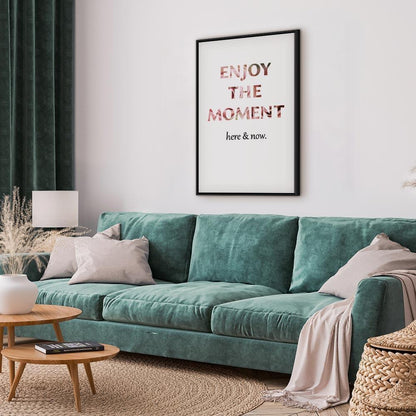 Leinwandbild - Unique Moment (1-part) - English Text on White Background