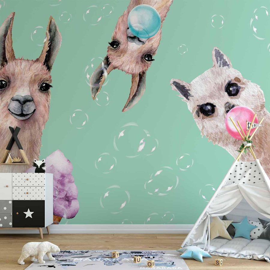 Fototapete - Crazy Llamas Artgeist