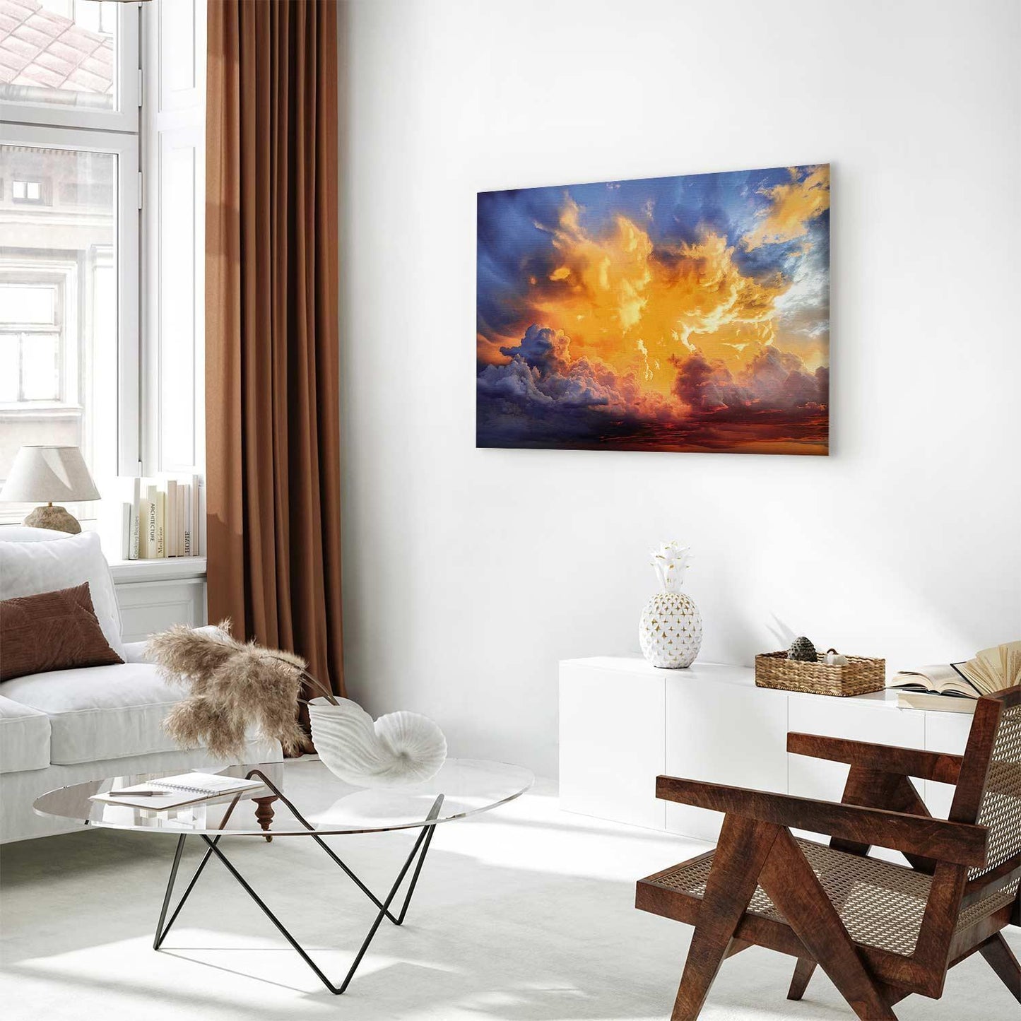 Leinwandbild - Beautiful Sunset - Clouds in Warm Shades Artgeist