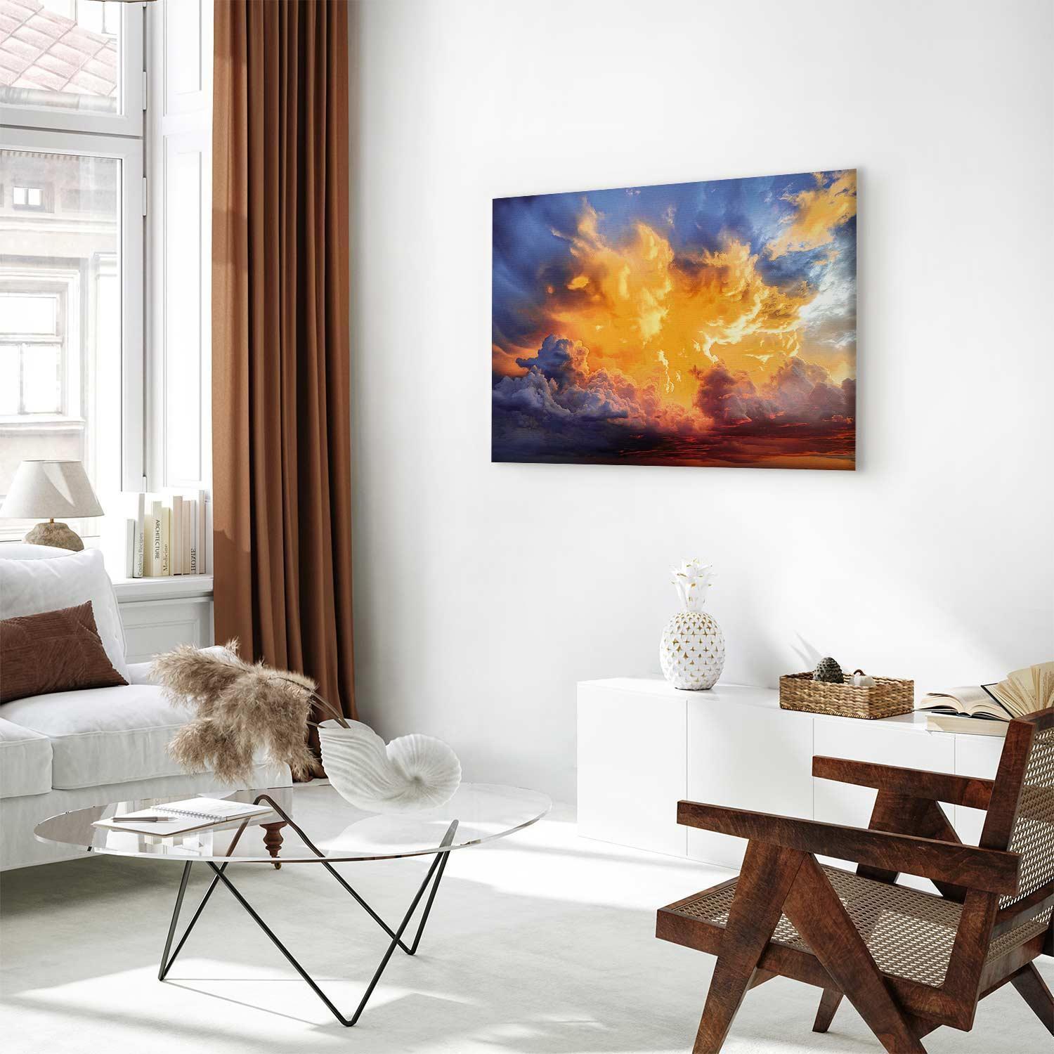 Leinwandbild - Beautiful Sunset - Clouds in Warm Shades Artgeist