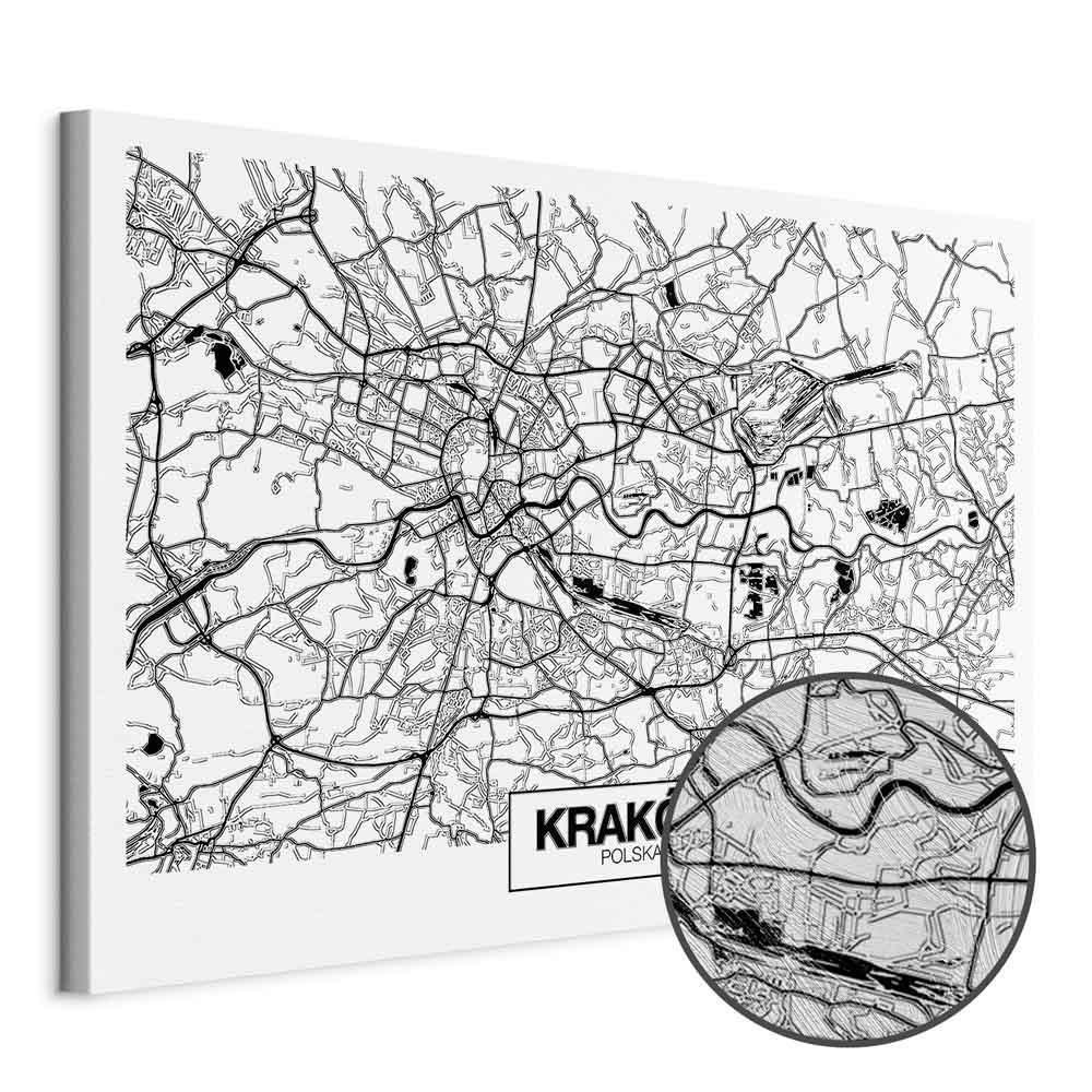 Leinwandbild - City Plan: Krakow (1 Part) Wide