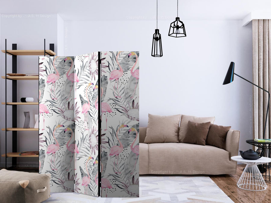 Paravent - Flamingos and Twigs Artgeist