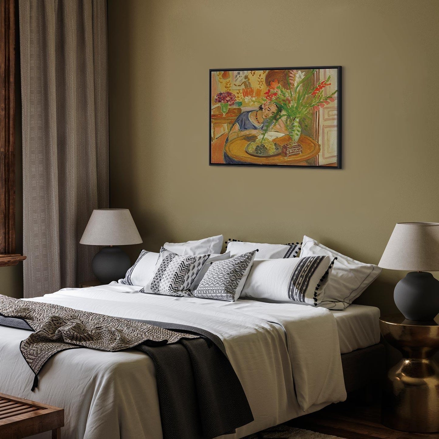 Leinwandbild - Henri Matisse – Woman with Gladioli