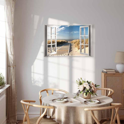 Leinwandbild - Window: View of the Beach