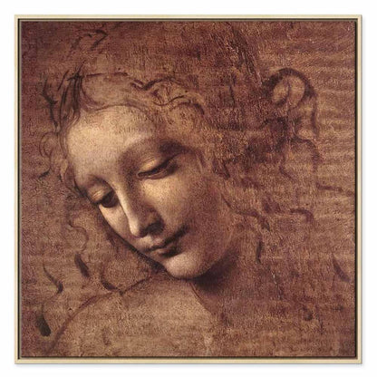 Leinwandbild - Leonardo da Vinci – Head of a Young Woman (Leda)