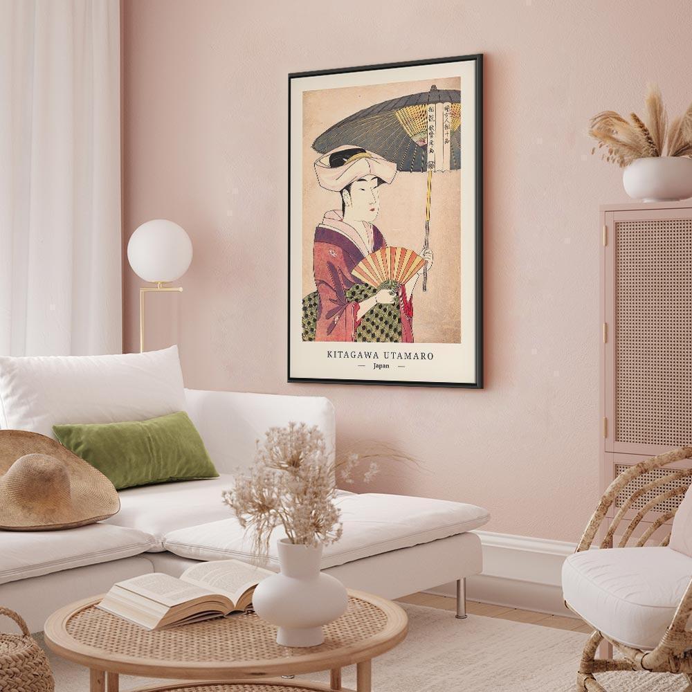 Leinwandbild - Woman With an Umbrella (1 Part) Vertical