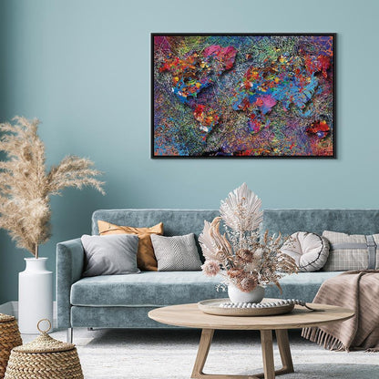 Leinwandbild - Map: Jackson Pollock inspiration