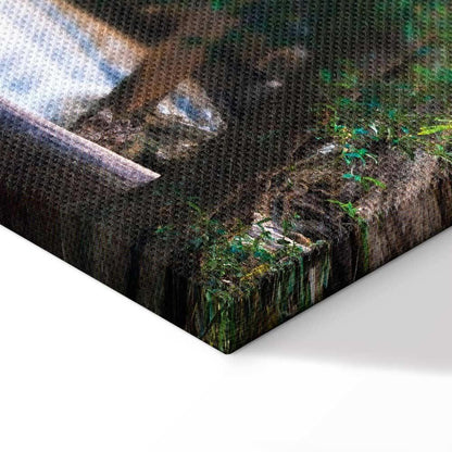 Leinwandbild - Buddha and waterfall