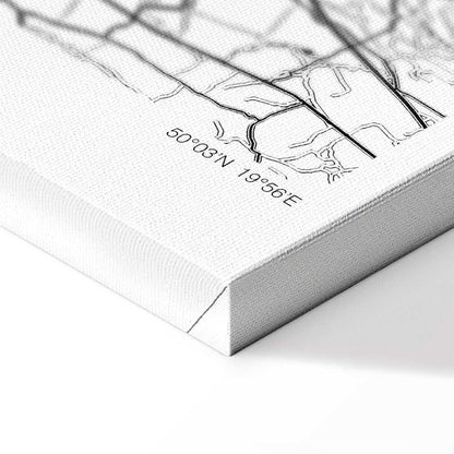 Leinwandbild - City Plan: Krakow (1 Part) Wide