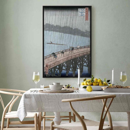 Leinwandbild - Utagawa Hiroshige – Sudden Shower over Shin-Ohashi Bridge and Atake
